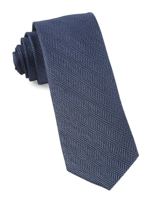 Verge Herringbone Navy Tie featured image