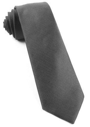 Solid Texture Dark Charcoal Tie