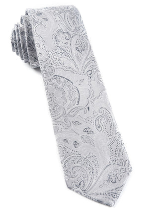 Designer Paisley Silver Tie featured image