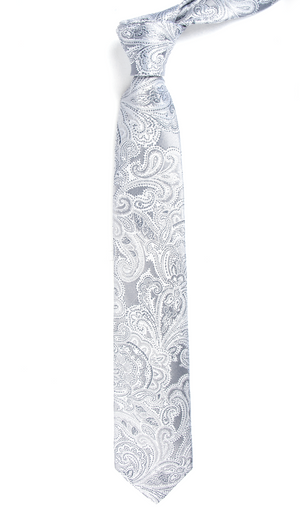 Designer Paisley Silver Tie alternated image 1