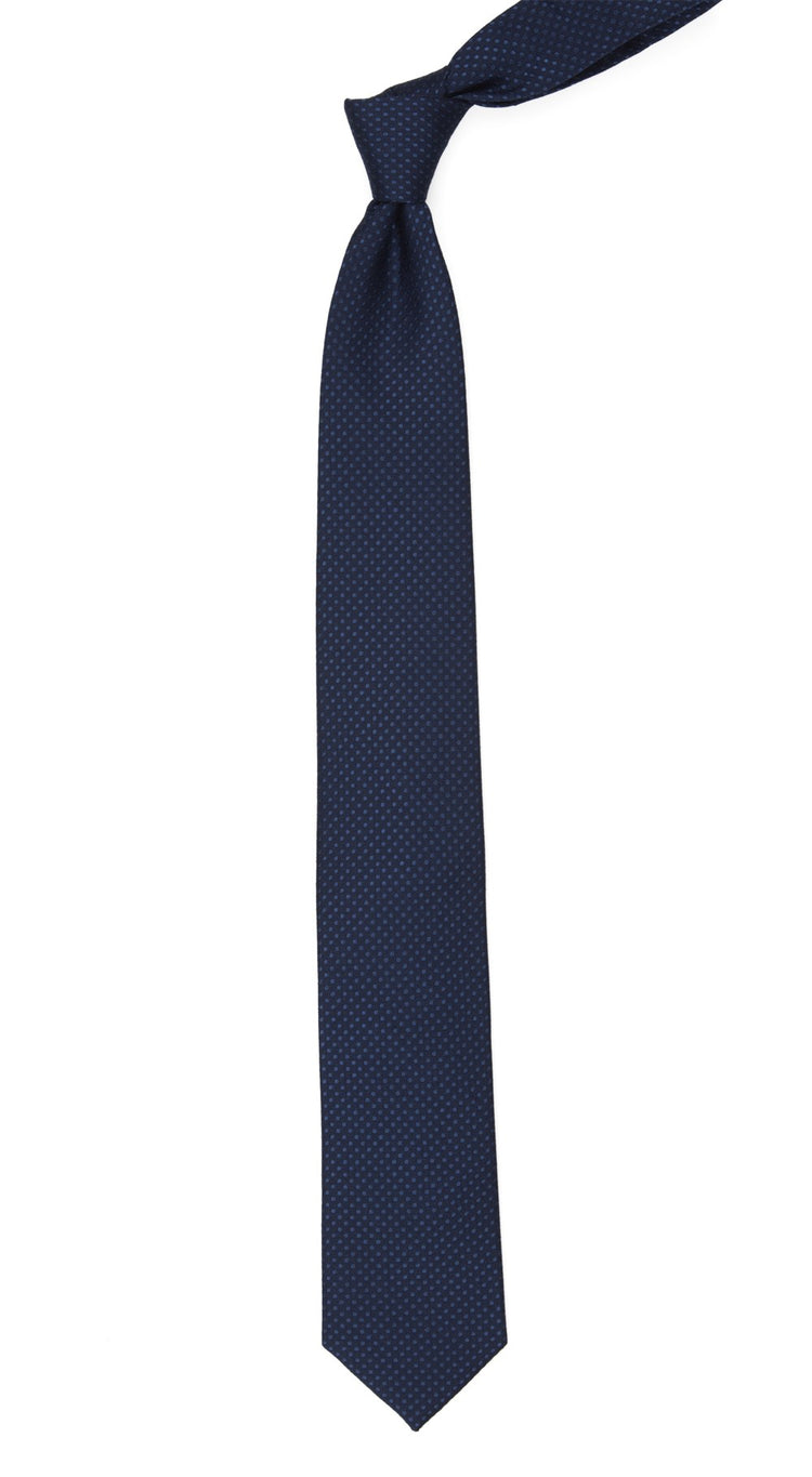 Dotted Spin Navy Tie | Linen Ties | Tie Bar