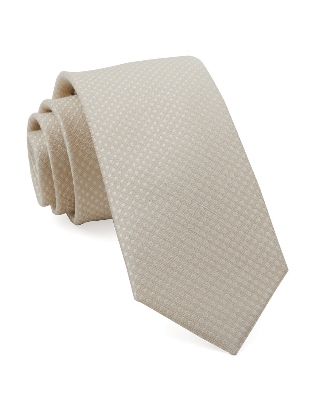 Dotted Spin Light Champagne Tie | Linen Ties | Tie Bar