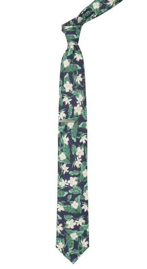 Tropical Floral Navy Tie