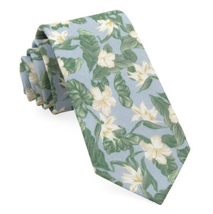 Tropical Floral Light Blue Tie