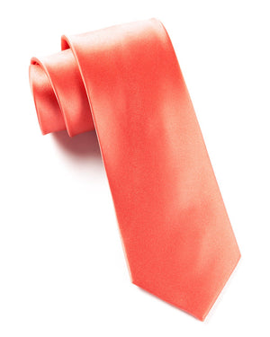 Solid Satin Coral Tie featured image