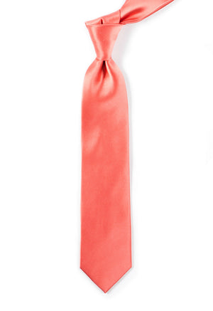 Solid Satin Coral Tie alternated image 1