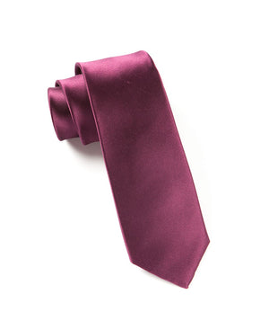 Solid Satin Wine Tie