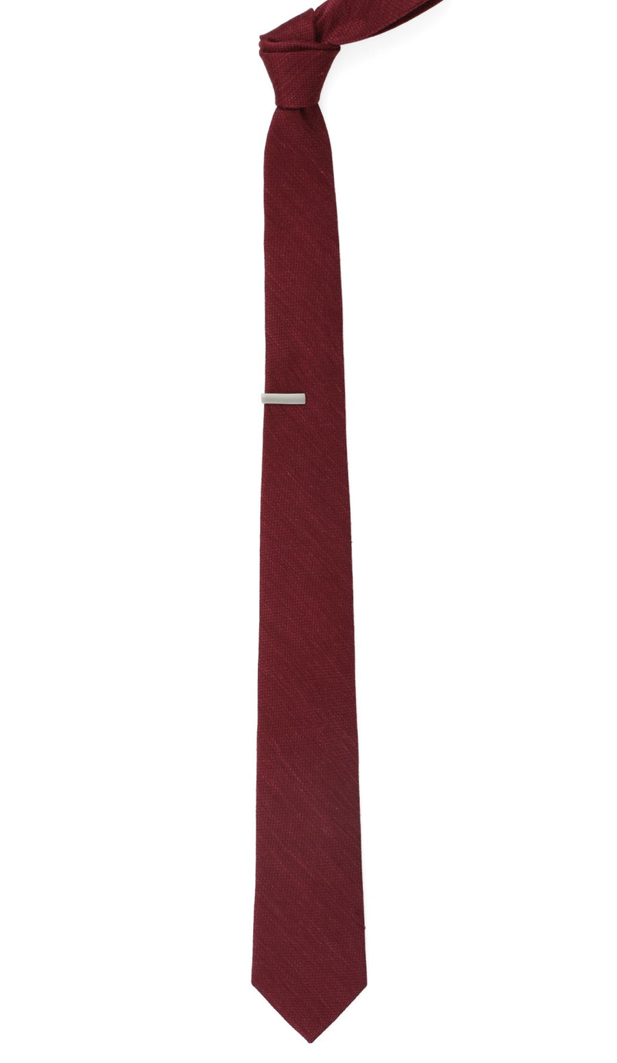 Bhldn Festival Textured Solid Black Cherry Tie | Linen Ties | Tie Bar