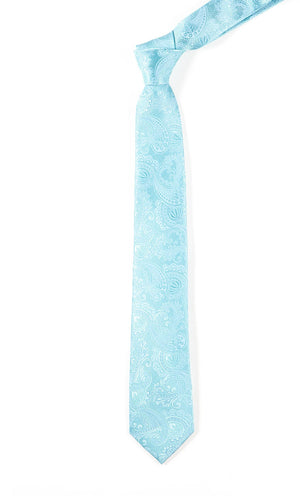 Twill Paisley Aqua Tie alternated image 1