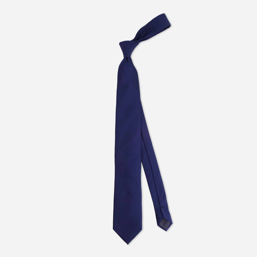 Grosgrain Solid Navy Tie | Silk Ties | Tie Bar