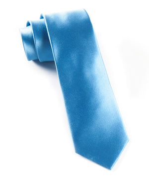 Solid Satin Mystic Blue Tie