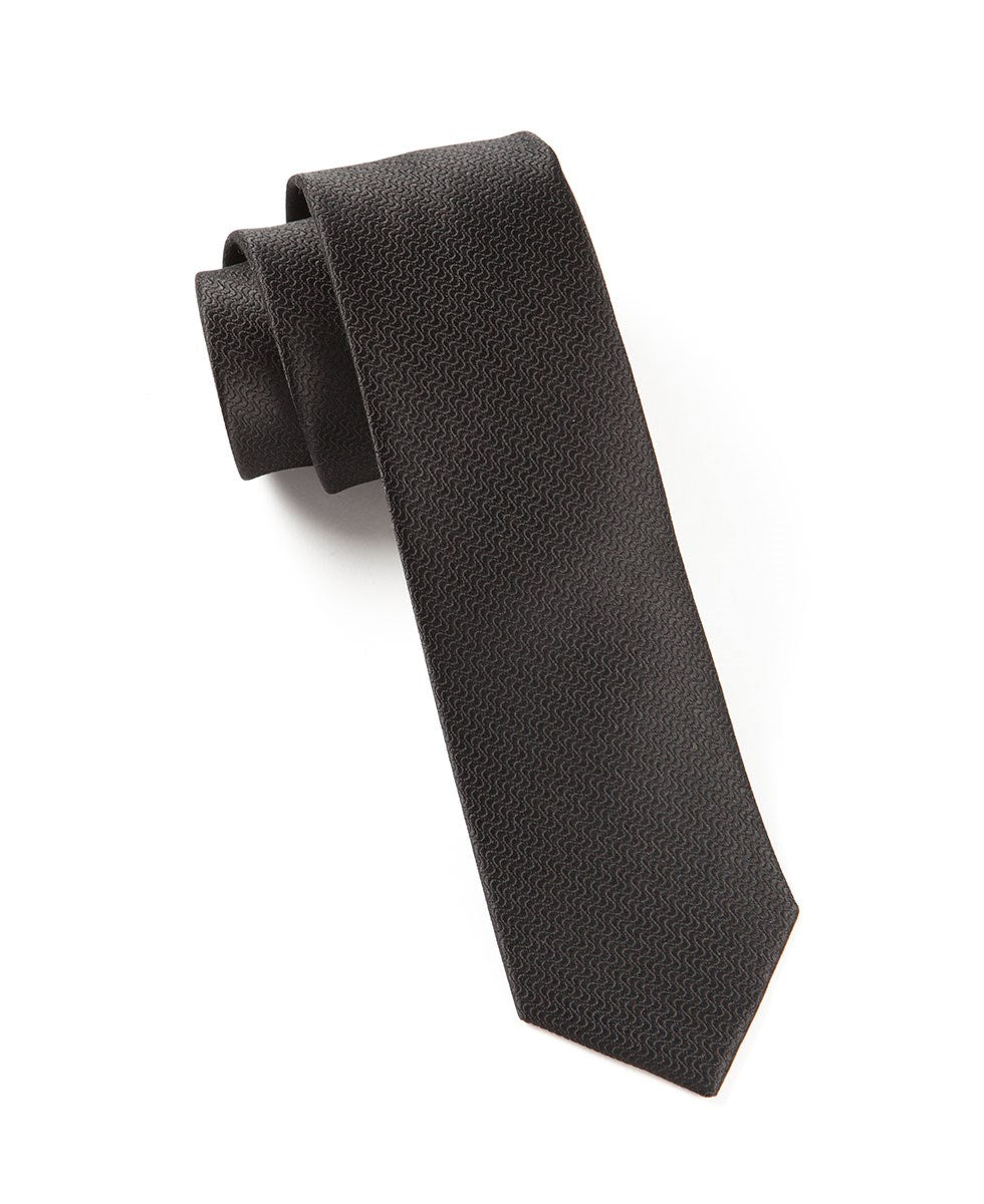 Static Solid Black Tie | Silk Ties | Tie Bar