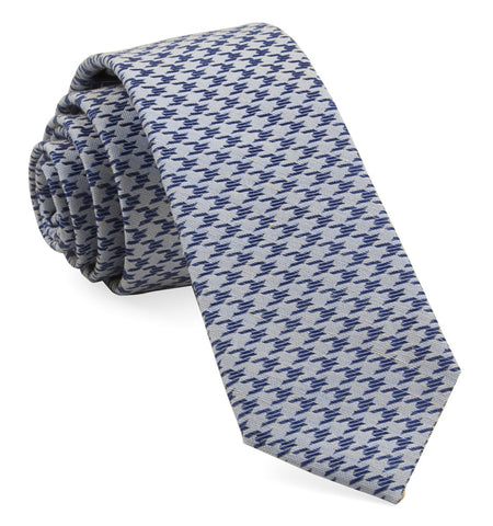 White Wash Houndstooth Soft Blue Tie | Linen Ties | Tie Bar