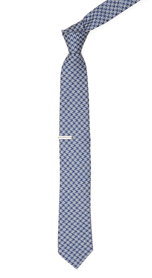 White Wash Houndstooth Soft Blue Tie