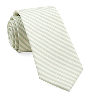 Silk Seersucker Stripe Spring Mint Tie featured image
