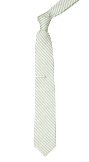 Silk Seersucker Stripe Spring Mint Tie alternated image 1