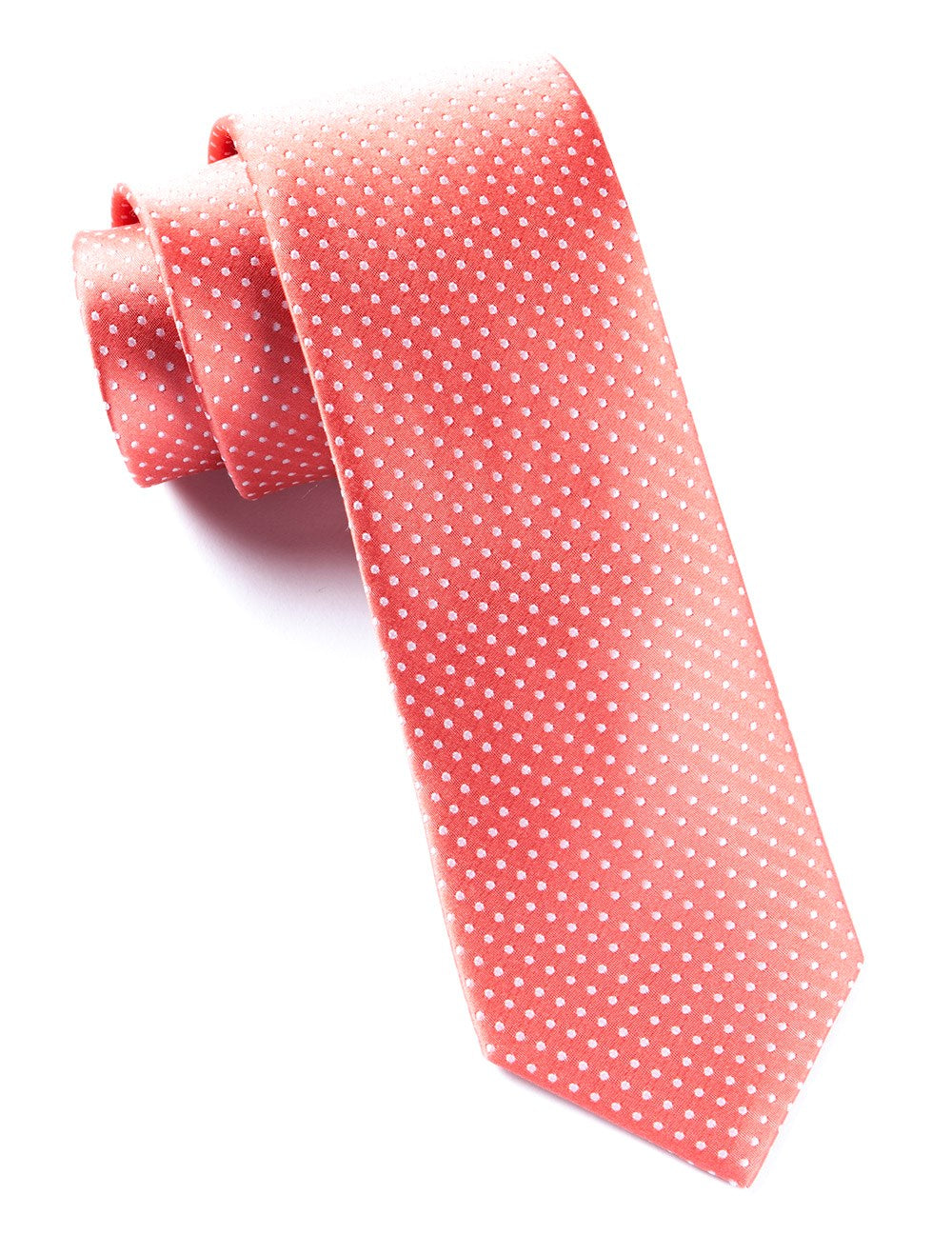 coral and navy tie pin dots