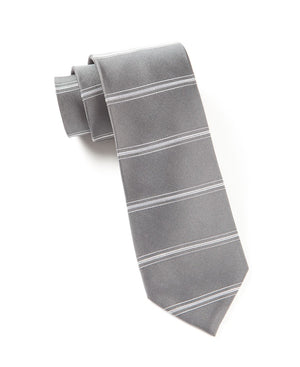 Ripon Horizontal Stripe Grey Tie featured image
