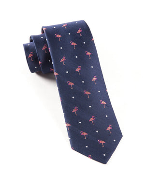 Pink Flamingo Navy Tie