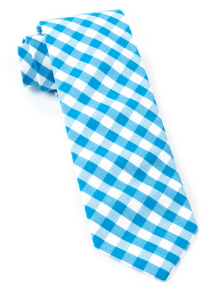 Classic Gingham Turquoise Tie featured image