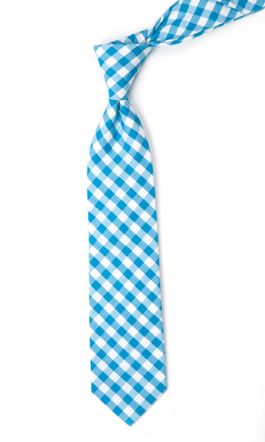 Classic Gingham Turquoise Tie alternated image 1