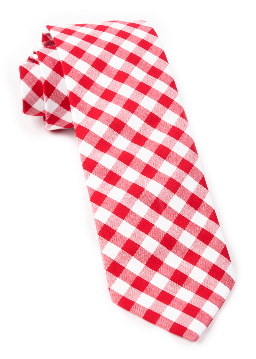 Classic Gingham Red Tie | Cotton Ties | Tie Bar