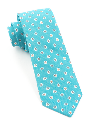 Half Moon Floral Turquoise Tie featured image