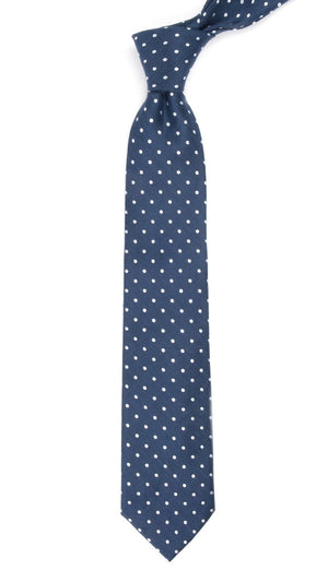 Dotted Dots Navy Tie | Linen Ties | Tie Bar