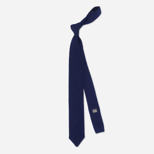 Pointed Tip Knit Navy Tie alternated image 1