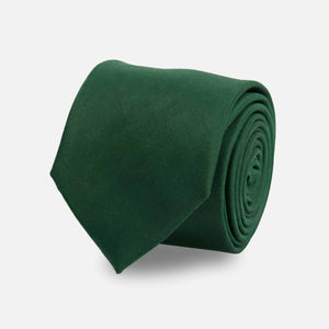 Solid Satin Hunter Green Tie