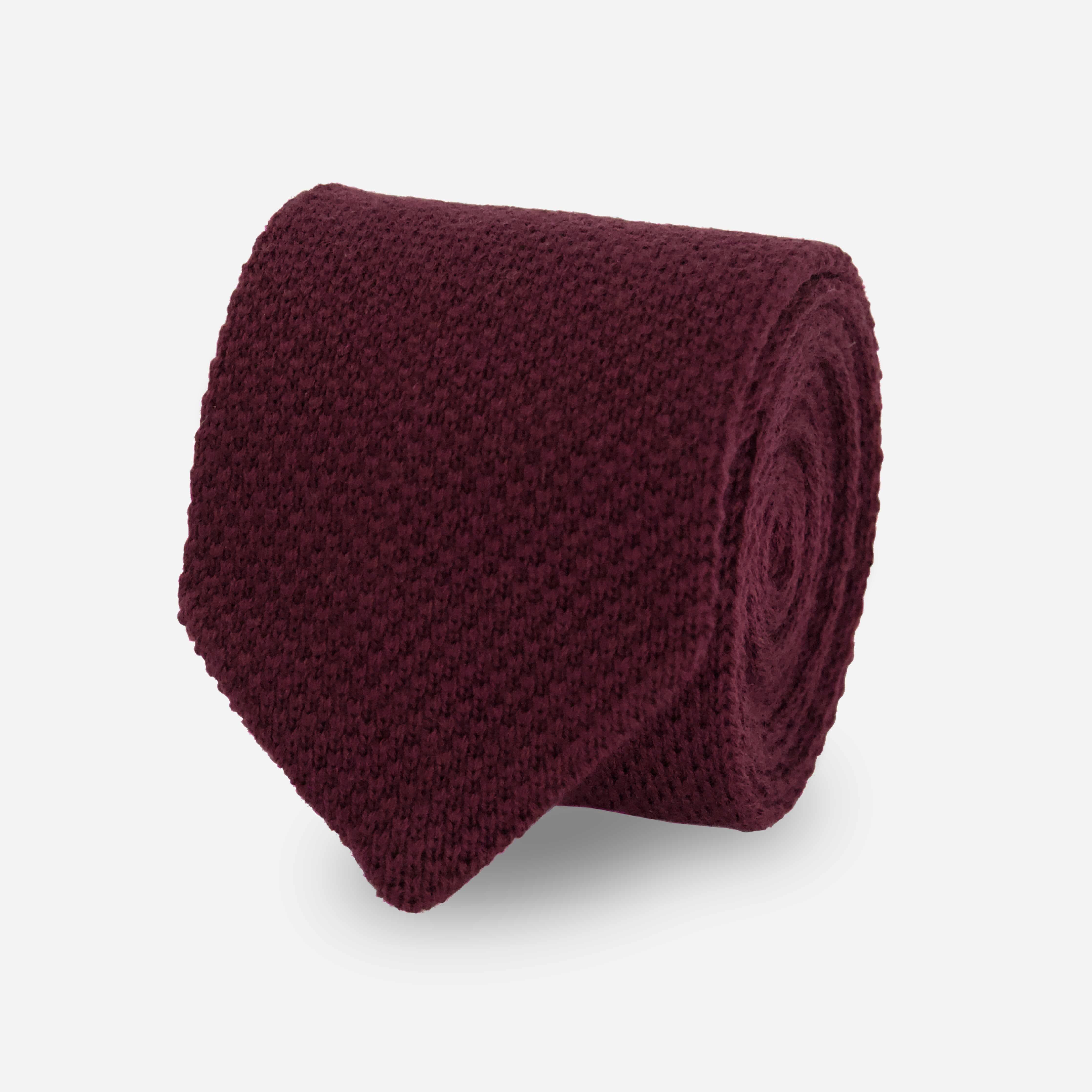 Silk knitted Tie - Maroon - once a day