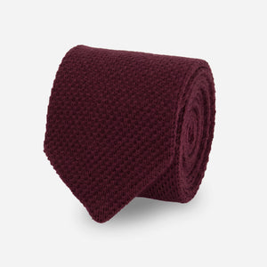 Pointed Tip Knit Burgundy Tie featured image