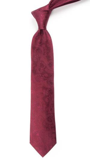 Twill Paisley Burgundy Tie alternated image 1