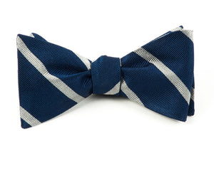 Trad Stripe True Navy Bow Tie