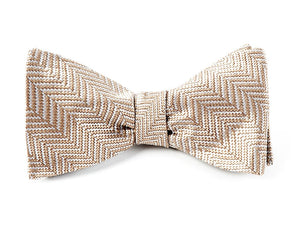 Native Herringbone Light Champagne Bow Tie featured image