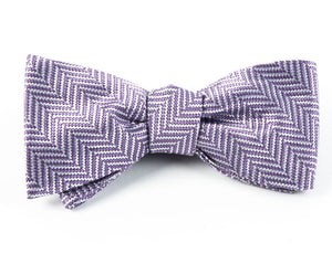 Native Herringbone Lavender Bow Tie