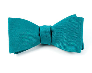 Grosgrain Solid Green Teal Bow Tie