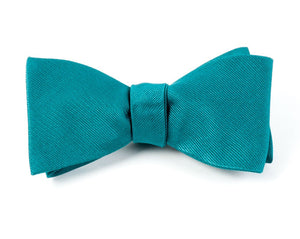 Grosgrain Solid Green Teal Bow Tie alternated image 1
