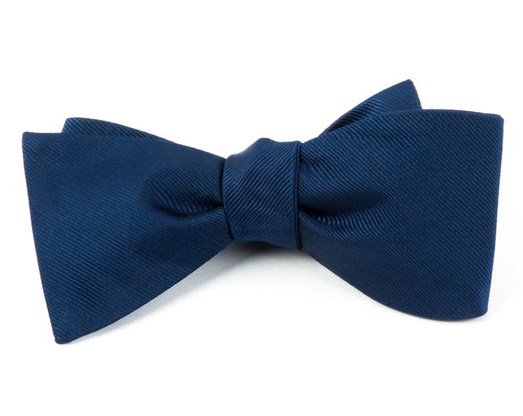 Grosgrain Solid Navy Bow Tie | Silk Bow Ties | Tie Bar