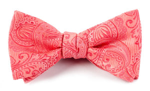 Twill Paisley Coral Bow Tie featured image