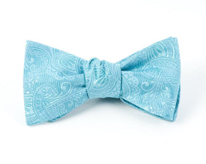 Twill Paisley Aqua Bow Tie featured image