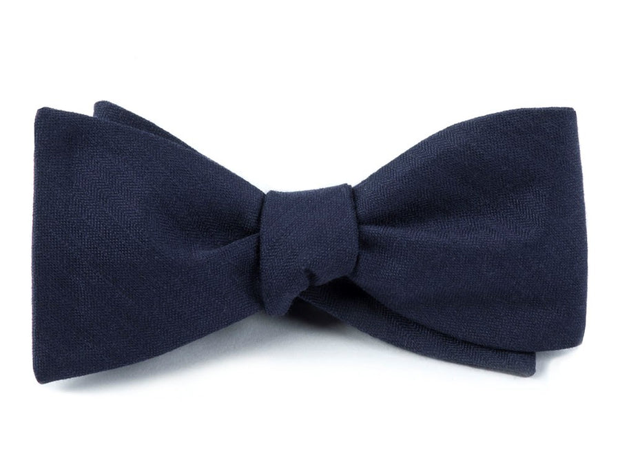Astute Solid Navy Bow Tie | Wool Bow Ties | Tie Bar