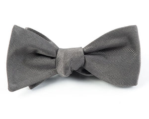 Grosgrain Solid Titanium Bow Tie