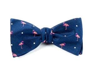 Pink Flamingo Navy Bow Tie featured image