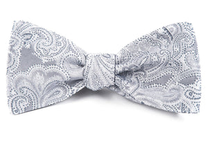 Designer Paisley Silver Bow Tie featured image