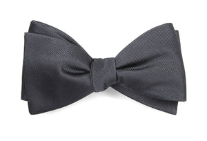 Grosgrain Solid Charcoal Bow Tie featured image