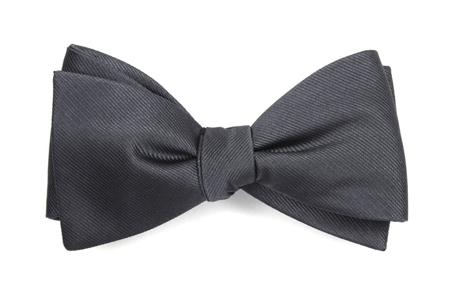 Grosgrain Solid Charcoal Bow Tie | Silk Bow Ties | Tie Bar