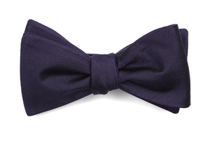 Herringbone Vow Eggplant Bow Tie