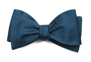 Herringbone Vow Teal Bow Tie