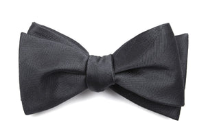 Herringbone Vow Charcoal Bow Tie featured image